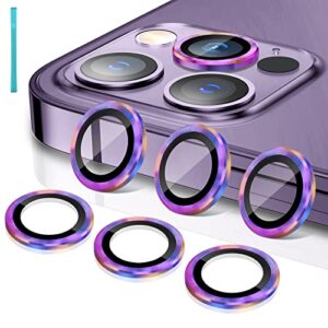 goton [3+3] for iphone 14 pro max (6.7") iphone 14 pro (6.1") 2022 camera lens protector, 9h tempered glass film anti scrach metal individual ring cover accessories for iphone 14 pro max / 14 pro