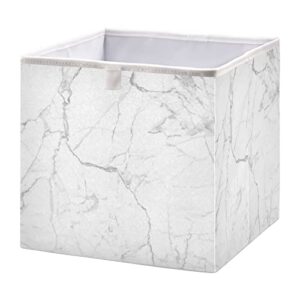 susiyo white marble texture storage bin 11x11x11inch decorative collapsible fabric storage cubes organizer