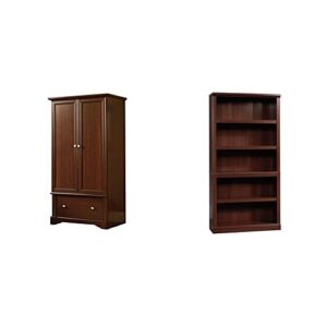 sauder palladia armoire, select cherry finish & select collection 5-shelf bookcase, select cherry finish