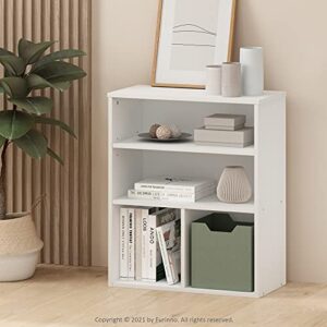 Furinno Pasir 3 Tier Display Bookcase, White & Luder Bookcase/Book/Storage, 5-Tier, White