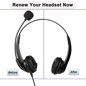 Ear Cushions for Plantronics Headset Replacement 50mm Ear Pads Designed for Headphone Plantronics HW251N HW261N HW510 Blackwire C320 3210 3220 Jabra Pro 920 9450 GN 2000 9125 Biz 2400II 2300 (10 Pack)