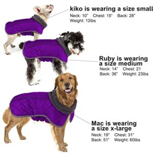 Fragralley Dog Winter Jackets, Waterproof Windproof Dog Winter Coat, Dog Clothes with Furry Collar, Cold Weather Coats for Dogs, Puppy Snow Jacket for Small Medium Large Dogs