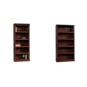 sauder heritage hill library - classic cherry finish & select collection 5-shelf bookcase, select cherry finish