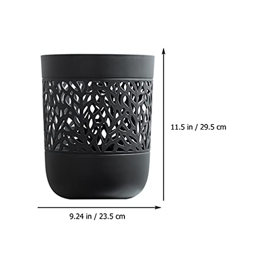 AECBUY Plastic Trash Cans Wastebasket Garbage Container Bin for Bathroom Bedroom Kitchen Craft Room Office 2Pcs Black White (Color : Black White)