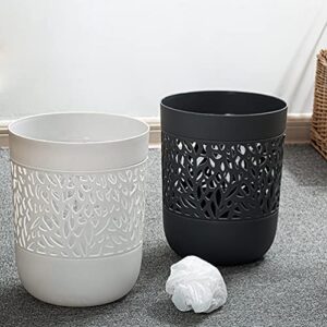 AECBUY Plastic Trash Cans Wastebasket Garbage Container Bin for Bathroom Bedroom Kitchen Craft Room Office 2Pcs Black White (Color : Black White)