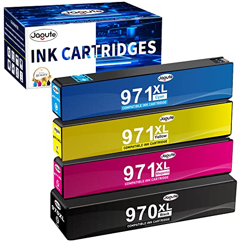 Jagute 970XL 971XL Ink Cartridges Replacement for HP 970 971 XL Work with Officejet Pro X451dn X451dw X476dn MFP X476dw MFP X551dw X576dw Printers, 4 Pack