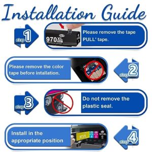 Jagute 970XL 971XL Ink Cartridges Replacement for HP 970 971 XL Work with Officejet Pro X451dn X451dw X476dn MFP X476dw MFP X551dw X576dw Printers, 4 Pack