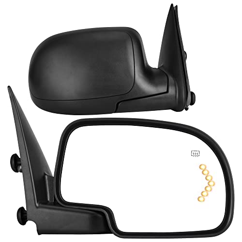 AUTOSAVER88 Towing Mirrors Compatible with 2003-2006 Chevy Silverado GMC Sierra, Power Adjustable Heated Side Tow Mirror for 03-06 Suburban Avalanche Tahoe with Turn Signal Pair Set