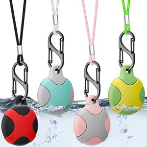 4 pack airtag necklace kids with keychain and adjustable stopper design, waterproof airtag keychain for kids & adults, soft silicone cover for airtags with key ring