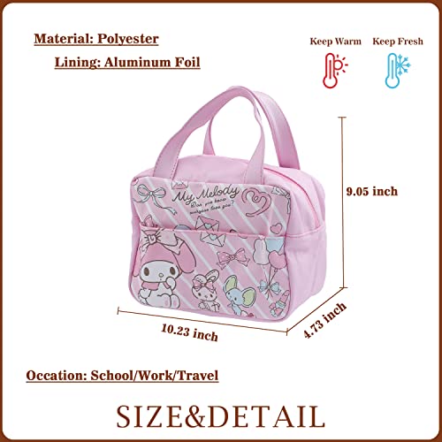 Anime Lunch Box Bag Cartoon Lunch Holder Layer Insulated Lunch Cooler Bag for Women Girl Work Picnic (LB My Me)