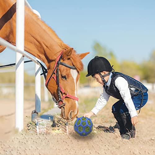 WishLotus Hay Feeder Ball, Horse Treat Ball Hanging Hay Feeder Toy to Have Fun and Relieve Stress, Horse Feed Ball to Improve Horse Digestion, Hay Ball for Horses, Sheep and Goats (Blue)