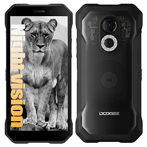 DOOGEE S61 Pro Rugged Smartphone Unlocked, 8GB+128GB Android 12 Waterproof Cell Phone, 48MP Camera + 20MP Night Vision Camera, 6.0"HD+,5180mAh, Dual SIM 4G Rugged Phone NFC/OTG/GPS, Transparent Black