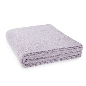 Crafted by Catherine Premier Ribbed Cozy Knit Throw Blanket 60" x 70" Inches, Soft Comfy Decorative Throw for Couch Bed Sofa Travel, Lilac