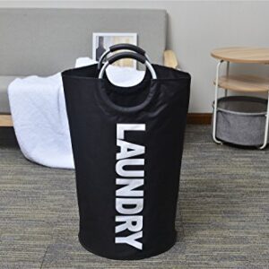 ZHOUDUN ZD-WD3-008-BLACK 82L Large Heavy Duty Laundry Basket Collapsible Non-Slip Padded Laundry Bag With Handles Waterproof Collapsible Fabric Washing Laundry Hampers For Bedroom Dorm Travel