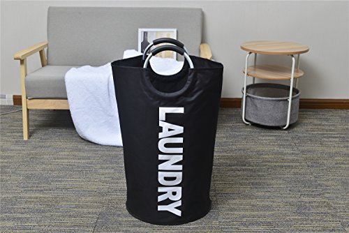 ZHOUDUN ZD-WD3-008-BLACK 82L Large Heavy Duty Laundry Basket Collapsible Non-Slip Padded Laundry Bag With Handles Waterproof Collapsible Fabric Washing Laundry Hampers For Bedroom Dorm Travel