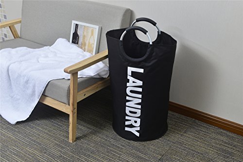 ZHOUDUN ZD-WD3-008-BLACK 82L Large Heavy Duty Laundry Basket Collapsible Non-Slip Padded Laundry Bag With Handles Waterproof Collapsible Fabric Washing Laundry Hampers For Bedroom Dorm Travel