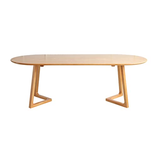 LITFAD Modern Oval Dining Table Solid Wood Dining Room Table Simple Restaurant Table - Wood Table Only 78.7" L x 31.5" W