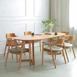 LITFAD Modern Oval Dining Table Solid Wood Dining Room Table Simple Restaurant Table - Wood Table Only 78.7" L x 31.5" W