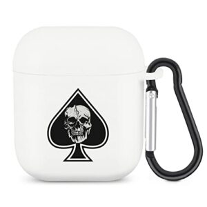 skull ace of spades tpu earbuds case cover bluetooth headset soft shell charging case for airpods 1&2