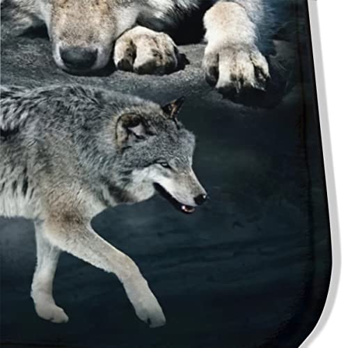 LUCKYLEI Wolf Area Rug Native American Wolf Spirit Rug Modern Rug Home Decor Mats Flannel Area Rugs Non-Slip Floor Carpet Farmhouse Home Decor for Living Room Bedroom Nursery small-31.5x19.7inch