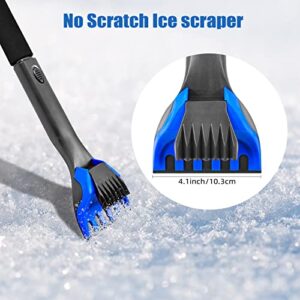 WESBRITE Car Snow Brush and Detachable Ice Scraper with 38inch Long Handle, Foam Handle, Non-Scratch Windshield Brush with 180°Rotating Brush Head,Car Snow Remover for Truck,SUV,RV and More