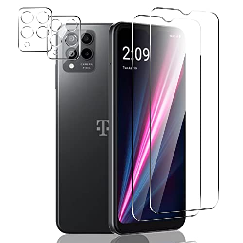 [2+2 Pack] Screen Protector for T-Mobile REVVL 6 Pro 5G 2022 with Camera Lens Protector, HD Tempered Glass, Scratch Resistant, Anti-fingerprint, Shatterproof, Bubble Free (Fit for REVVL 6 Pro 5G)