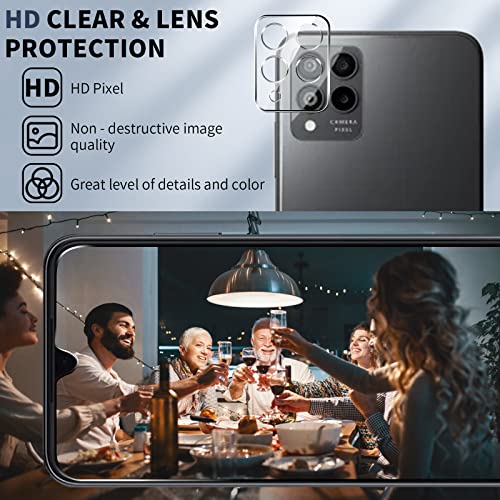 [2+2 Pack] Screen Protector for T-Mobile REVVL 6 Pro 5G 2022 with Camera Lens Protector, HD Tempered Glass, Scratch Resistant, Anti-fingerprint, Shatterproof, Bubble Free (Fit for REVVL 6 Pro 5G)