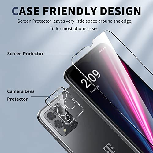 [2+2 Pack] Screen Protector for T-Mobile REVVL 6 Pro 5G 2022 with Camera Lens Protector, HD Tempered Glass, Scratch Resistant, Anti-fingerprint, Shatterproof, Bubble Free (Fit for REVVL 6 Pro 5G)