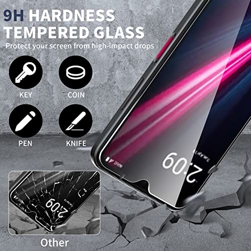 [2+2 Pack] Screen Protector for T-Mobile REVVL 6 Pro 5G 2022 with Camera Lens Protector, HD Tempered Glass, Scratch Resistant, Anti-fingerprint, Shatterproof, Bubble Free (Fit for REVVL 6 Pro 5G)