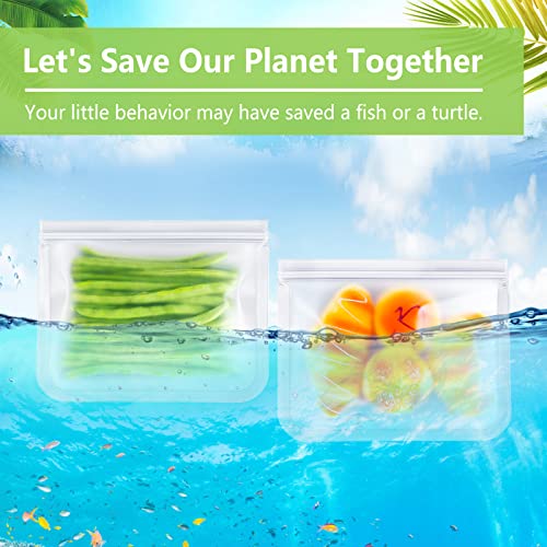 LISOVEVRR Reusable Silicone Bags 10 Pack Large, Leakproof Reusable Flat Freezer Bags, BPA Free Reusable Food Storage Bags for Marinate Meats,Travel Items,Home Organization