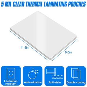 HERKKA 200 Pack Laminating Sheets, Holds 8.5 x 11 Inch Sheets, 5 Mil Clear Thermal Laminating Pouches 9 x 11.5 Inch Lamination Sheet Paper for Laminator, Round Corner Letter Size