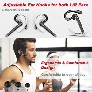 EUQQ Bluetooth Headset for Mobile Phones Bluetooth Earpiece Wireless with Charging Case 10 Hrs HD Talktime Built-in Dual Mic Noise Cancelling Wireless Headset Earphone for Office Business