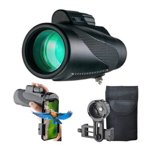 gosky 12x50 monocular telescope with smartphone holder - waterproof fog-proof shockproof scope bak-4 prism fmc for bird watching hunting camping traveling wildlife scenery