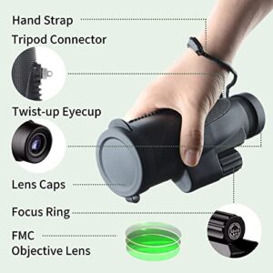 Gosky 12X50 Monocular Telescope with Smartphone Holder - Waterproof Fog-Proof Shockproof Scope BAK-4 Prism FMC for Bird Watching Hunting Camping Traveling Wildlife Scenery