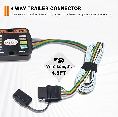 CARROFIX Custom Fit Vehicle Wiring Harness with 4 Pin Flat Trailer Connector for Hyundai Palisade, Santa Fe, Santa Cruz, Tucson, Kia Carnival, Telluride