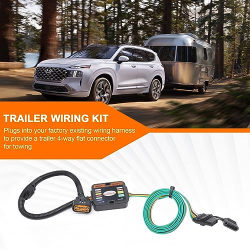 CARROFIX Custom Fit Vehicle Wiring Harness with 4 Pin Flat Trailer Connector for Hyundai Palisade, Santa Fe, Santa Cruz, Tucson, Kia Carnival, Telluride