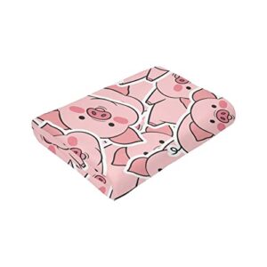 Cartoon Pink Pig Blanket Plush Lightweight Soft Flannel Fleece Throw Blankets Bedding for Bed Sofa Couch Living Room 50"x40"