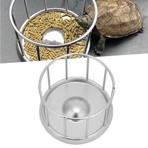 Reptile Food Bowl,Stainless Steel Food Dish,Tortoise Food Water Dish Feeder Bowl Stainless Steel Tray Dispenser,Railing Shape Tortoise Dish Water Tray Pet Supplies for Home Tortoise Pet Store(S)