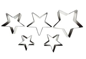 5 pcs set stainless steel fondant cake mold cookie cutters (star)