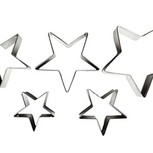 5 PCS Set Stainless Steel Fondant Cake Mold Cookie Cutters (Star)