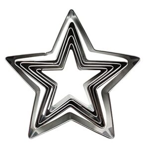 5 PCS Set Stainless Steel Fondant Cake Mold Cookie Cutters (Star)