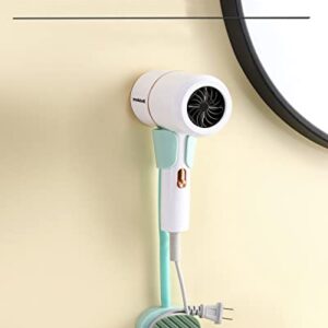 Hands Free Wall Mounted Hair Dryer Stand Holder, Drilling-Free Blow Dryer Holder with 3M VHB Tape, 360° Rotation with Adjustable Arm, Bathroom Organizer Accessories and Shower Caddy