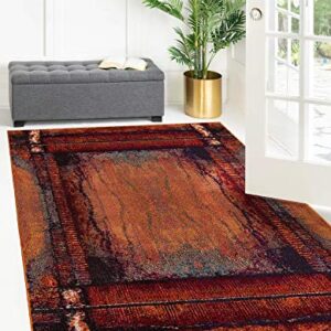 Rugs.com Hyacinth Collection Rug – 5' x 8' Orange Medium Rug Perfect for Bedrooms, Dining Rooms, Living Rooms, 5 x 8 Feet