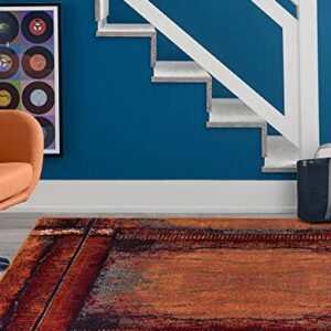 Rugs.com Hyacinth Collection Rug – 5' x 8' Orange Medium Rug Perfect for Bedrooms, Dining Rooms, Living Rooms, 5 x 8 Feet