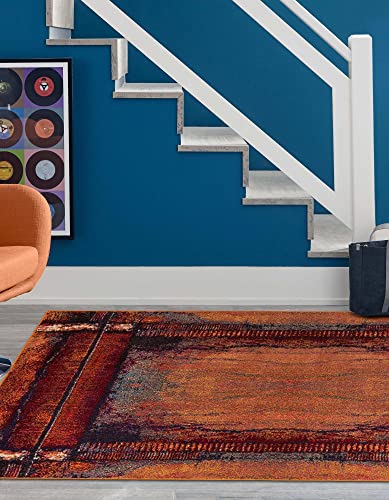 Rugs.com Hyacinth Collection Rug – 5' x 8' Orange Medium Rug Perfect for Bedrooms, Dining Rooms, Living Rooms, 5 x 8 Feet