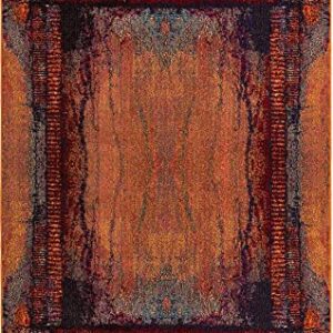 Rugs.com Hyacinth Collection Rug – 5' x 8' Orange Medium Rug Perfect for Bedrooms, Dining Rooms, Living Rooms, 5 x 8 Feet