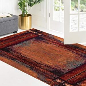 Rugs.com Hyacinth Collection Rug – 5' x 8' Orange Medium Rug Perfect for Bedrooms, Dining Rooms, Living Rooms, 5 x 8 Feet