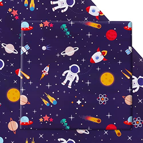 Birthday Wrapping Paper For Kids Girls Boys Women Men, Outer Space Design Wrapping Paper, Space Wrapping Paper 6 Sheets Folded Flat 20x28 inches per sheet