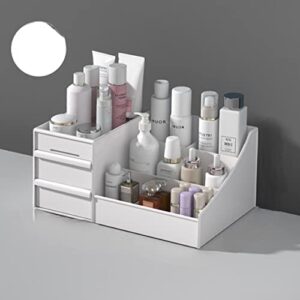 hrtns drawer desktop skin care products dormitory storage organizer storage rack cosmetic storage box 26.5 * 16 * 12cm white