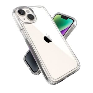 speck clear iphone 14 & iphone 13 case - drop protection, scratch resistant & anti-yellowing dual layer case for iphone 14 & iphone 13 case for 6.1 inch model - gemshell
